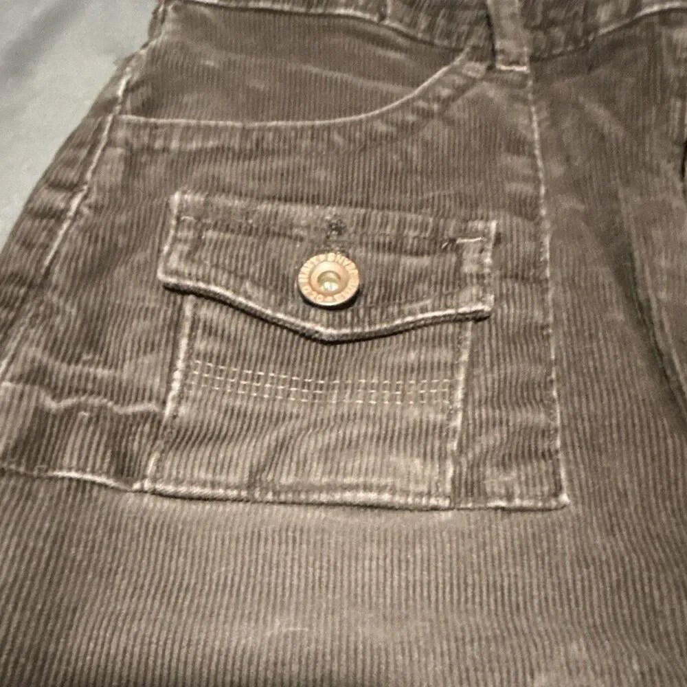 Old Navy Girls-Brown Corduroy, A-Line Knee Skirt, Pockets Button: Size 10